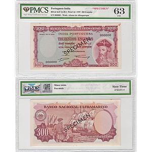 Portuguese India 'SPECIMEN' 300 Escudos Afonso de Albuquerque