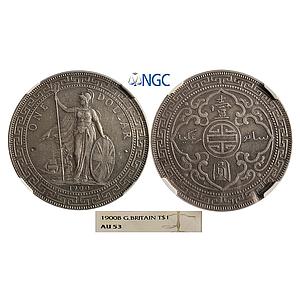British Trade Dollar Victoria 1900 AD Silver (.900)