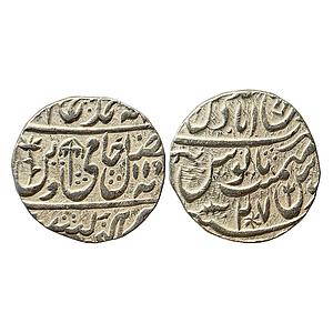 IPS Bindraban State INO Shah Alam II Mominabad Bindraban Mint Silver Rupee