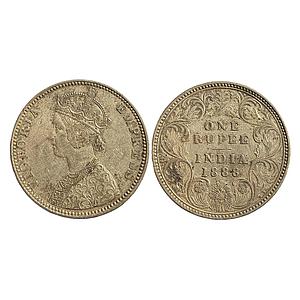 British India Victoria Empress 1888 AD Obv. C2 Rev. I B incuse inverted B Rev I variant Bo