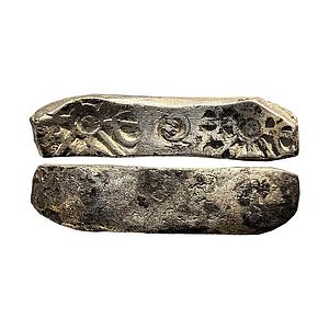 Ancient Punch Marked Coinage Gandhara Mahajanapada Bent Bar Silver 1 Shatamana