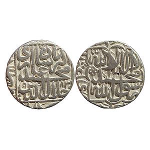 Mughal Akbar Dar al-Sultanat Lahore Mint Silver Rupee