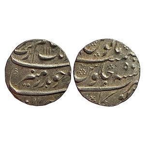 Mughal Aurangzeb Torgal Mint Silver Rupee