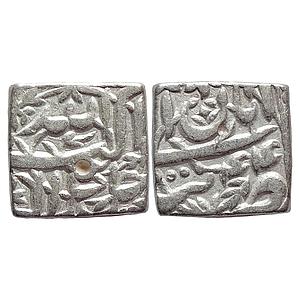 Mughal Akbar Tatta Mint Silver Square Rupee