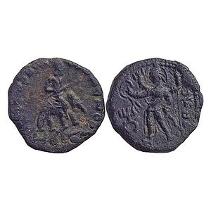 Ancient Kushanas Huvishka Copper Tetradrachm