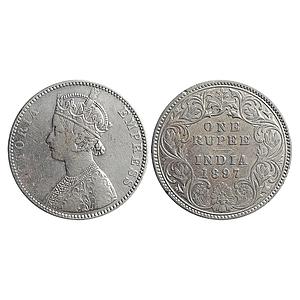 British India Victoria Empress 1897 AD Bombay Mint Silver Rupee