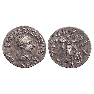 Ancient Indo-Greeks Menander I Silver Drachma