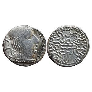 Ancient Western Kshtrapas Kardamaka dynasty Rudrasena I son of Rudrasimha I Silver Dramma
