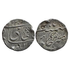 IPS Gwalior State Daulat Rao INO Muhammad Akbar II Gwalior Fort Mint RY 47 Silver Rupee ex
