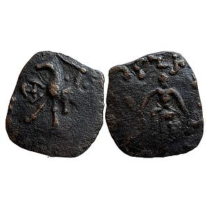 Ancient Indo-Scythians Northern Satraps Hajatriaaka Mujatria Bronze Fractional Unit