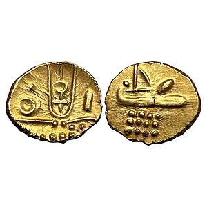 IK Travancore Viraraya Type Gold Fanam