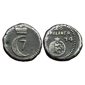 Indo Danish Christian VII AD (1)774 Silver 2 Royaliner