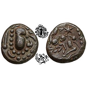 Hindu Medieval Paramaras of Malwa Gadhaiya Series Billon Unit Scene of battle field at nig