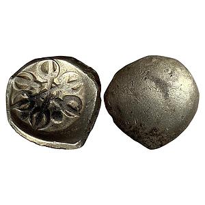Ancient Punch Marked Coinage Gandhara Mahajanapada Silver 1/8 Shatamana
