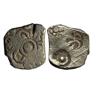 Ancient Punch Marked Coinage Archaic punch mark series from middle Ganga valley Silver 1/2