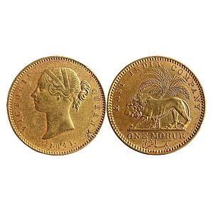EIC Victoria Queen 1841 AD WW incused on truncation cross bar of numeral 4 in date without