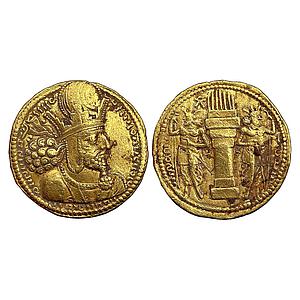 Ancient World Sassanian Empire Shapur I Ctesiphon Mint Gold Dinara