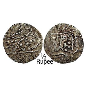 IPS Jaipur State Ram Singh INO Queen Victoria Sawai Jaipur Mint Silver 1/2 Rupee