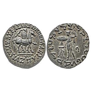 Ancient Indo-Scythians Azes Silver Tetradrachm