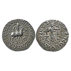 Ancient Indo-Scythians Azes Silver Tetradrachm