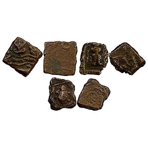 Ancient Ujjain Set of 3 Coins Copper Fractional Unit