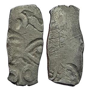 Ancient Punch Marked Coinage Kosala Mahajanapada Middle Ganga valley Silver 1/2 Vimshatika