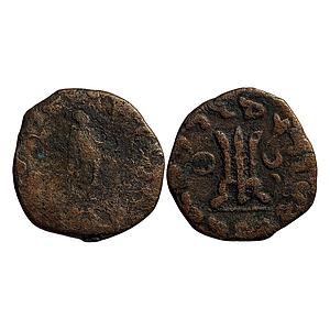 Ancient Indo-Greeks Hippostratos Bronze Obol