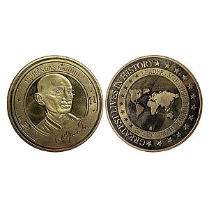 Mohandas Gandhi Greatest Lives In History Gold Colour Token