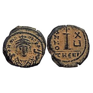 Ancient World Byzantine Empire Maurice Tiberius Theoupolis(Antiochia) Mint Copper Dekanumm