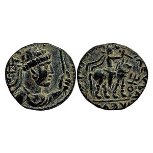 Ancient Kushanas Vima Takto Soter Megas Copper Drachma