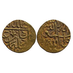 Mughal Sulayman Mirza Mintless type but attributed to Badakhshan area Gold 1/12 Indian Moh