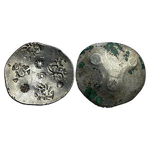 Ancient Punch Marked Coinage Archaic PMC Kashi Mahajanapada from middle Ganga valley Silve