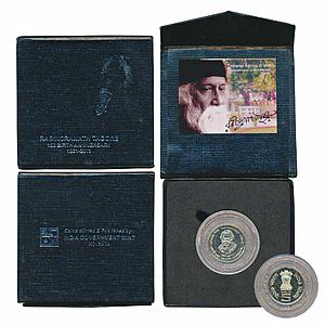 Republic India Nickel Brass Rupees 5 2011 AD 150th Birth Anniversary of Rabindranath Tagor