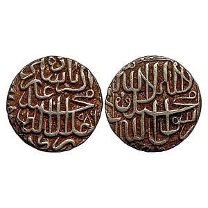 Mughal Akbar Bhakkar Mint Silver Rupee Finest Known Mint Readable Specimen