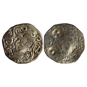 Ancient Punch Marked Coinage Normally attributed to early Panchala Whorl coin type of the 