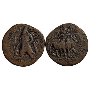 Ancient Kushans Vima Kadphises Copper Tetradrachm