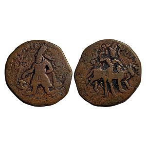 Ancient Kushans Vima Kadphises Copper Tetradrachm