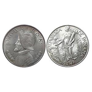 Panama AD 1947 Silver 1 Balboa