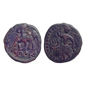 Ancient Kushanas Huvishka Copper Unit