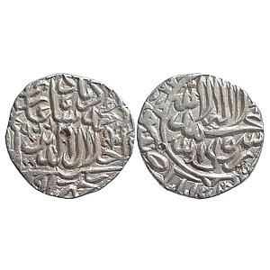 Mughal Akbar Hisar Firoza Mint Silver Rupee
