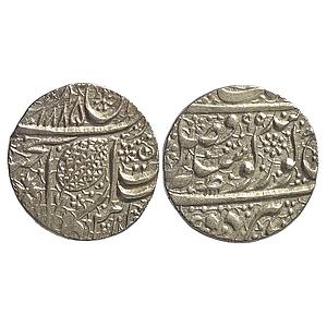 IK Sikh Empire Ranjit Singh VS 1885 Amritsar Mint Nanakshahi Couplet Silver Rupee