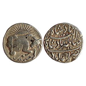 Mughal Jahangir Zodiac Type struck at Ahmedabad Mint Sign of Taurus - the Bull (Vrushabh) 