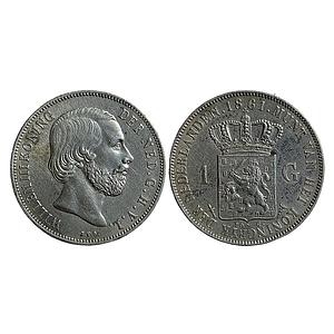 Netherlands William II Silver 1 Gulden Silver (.945)