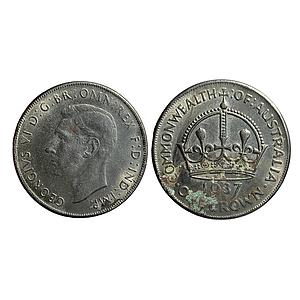 Australia King George VI 1937 AD Commemorative Issue Silver 1 Crown (0.925)