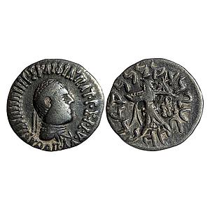 Ancient Indo-Greeks Apollodotus II Silver Drachm