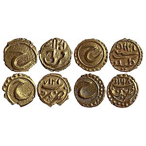 IK Mysore Tipu Sultan Farrukhi Mint Kalikut Mint Nagar Mint Patan Mint Set of 4 coins Gold