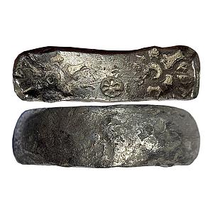 Ancient Punch Marked Coinage Gandhara Mahajanapada Bent Bar Silver 1 Shatamana