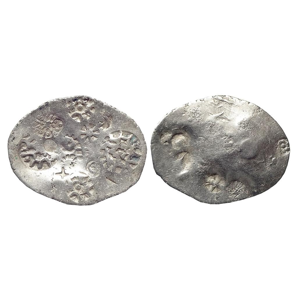 Ancient, Archaic Series PMC, Kashi Mahajanapada, Silver Vimshatika, Scyphate Series