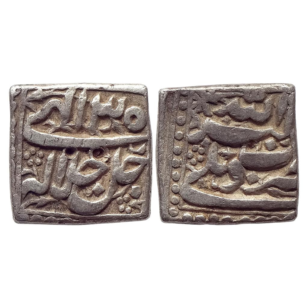 Mughal Akbar Delhi Mint ilahi Type Jalla Jalalahu Silver Square Rupee