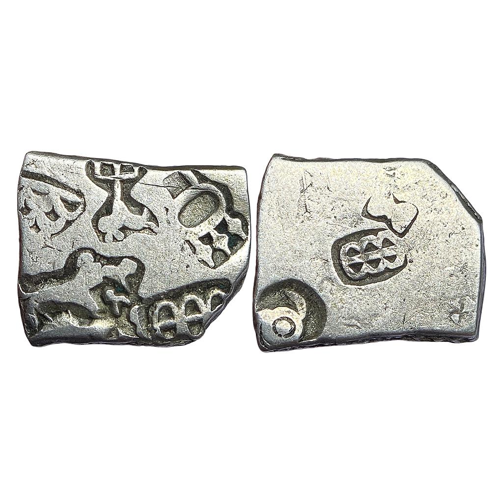 Ancient Punch Marked Coinage Mauryan Empire from lower Middle Ganga Valley Series VII Type 594 Silver Karshapana